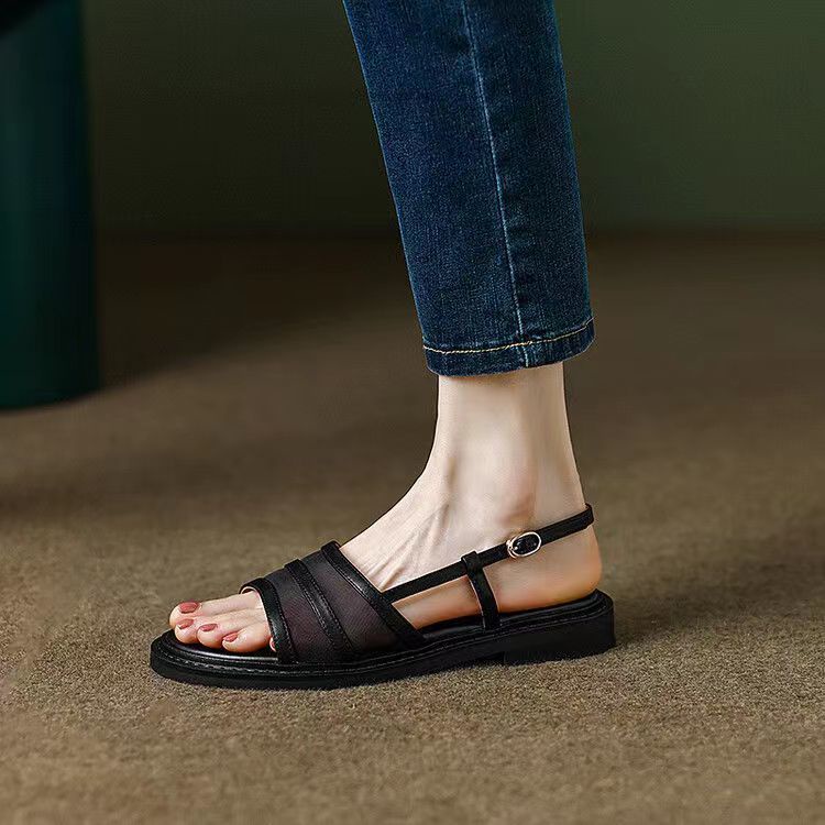 Sandal Hở Ngón Đế Mềm Thoáng Khí Phong Cách Retro Thời Trang Mùa Hè 2023 Cho Nữ
