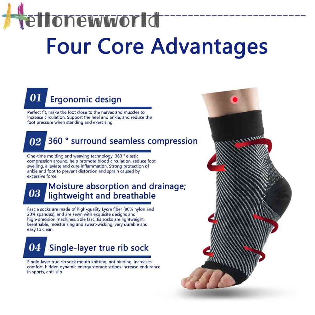 1 Đôi Tất Mắt Cá Chân Chống Mệt Mỏi Có Thể Tái Sử Dụng Dùng Khi Chơi Bóng Rổ / Chạy Bộ