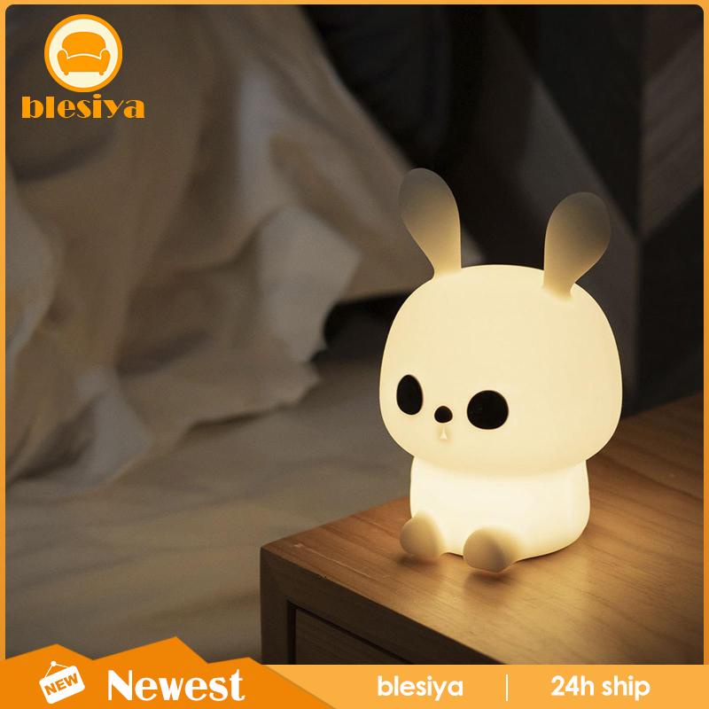 Đèn Ngủ Hình Thỏ Silicone Chạy Bằng Pin Có Hẹn Giờ