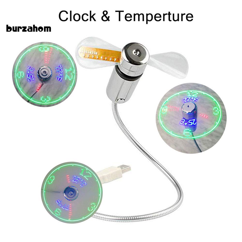 Quạt Làm Mát Mini USB Có Đèn LED Hiển Thị Nhiệt Độ Thực Tế