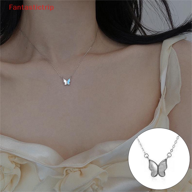 [Fantastictrip] Vòng cổ Mặt Hình Bướm Màu Vàng Đồng Thanh Lịch Đơn Giản Dành Cho Nữ