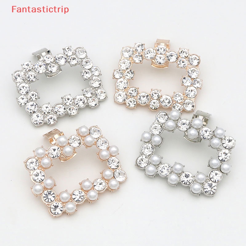 1 Kẹp Đính Đá Và Ngọc Trai Trang Trí Giày Cao Gót Cho Cô Dâu Mới