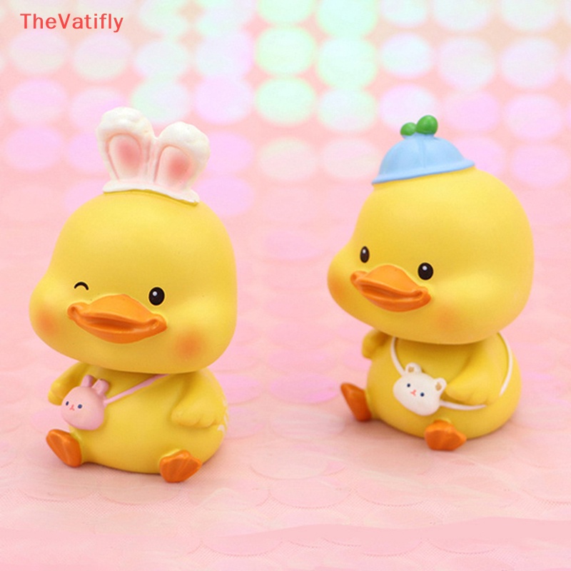 [Thevalifly] Búp Bê Resin Hình Chú Vịt Lắc Đầu Dễ Thương Trang Trí Xe Hơi