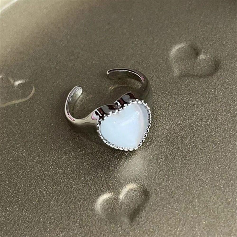 Nhẫn Hợp Kim Dạng Hở Hình Thỏ / Mèo / Totoro / Trái Tim Dễ Thương Ngọt Ngào WMES15H