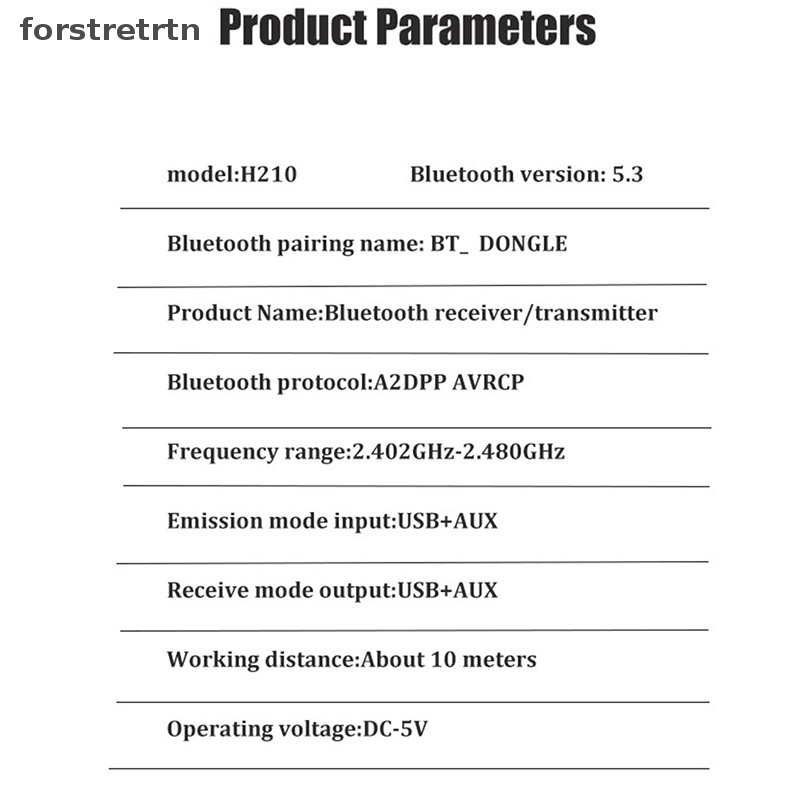 Usb Bluetooth 5.3 Truyền Tín Hiệu 2 Trong 1 Giắc Cắm 3.5mm Chuyên Dụng Cho Xe Hơi / Máy Tính / TV