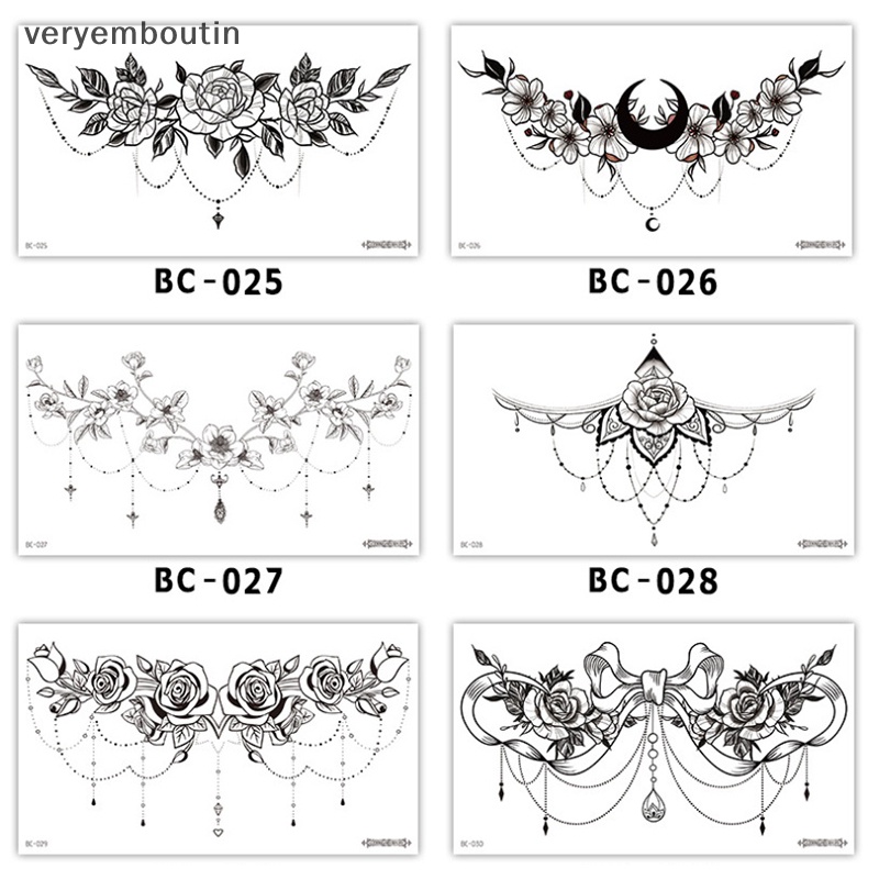 Hình Xăm Dán Tạm Thời Màu Đen Chống Thấm Nước Trang Trí Cơ Thể