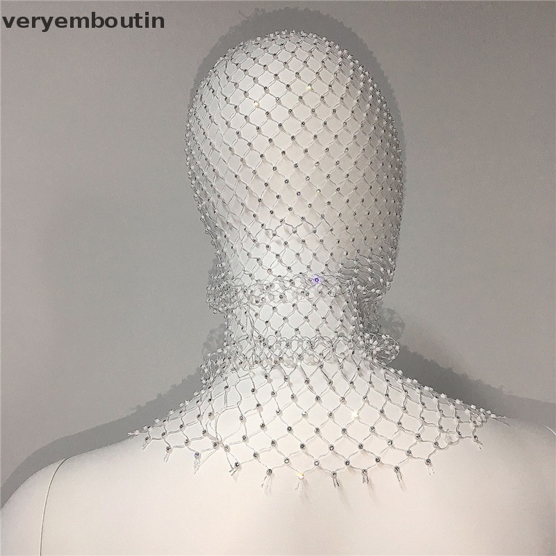 Khăn Trùm Đầu Co Giãn Đính Đá Lấp Lánh Cho Nữ