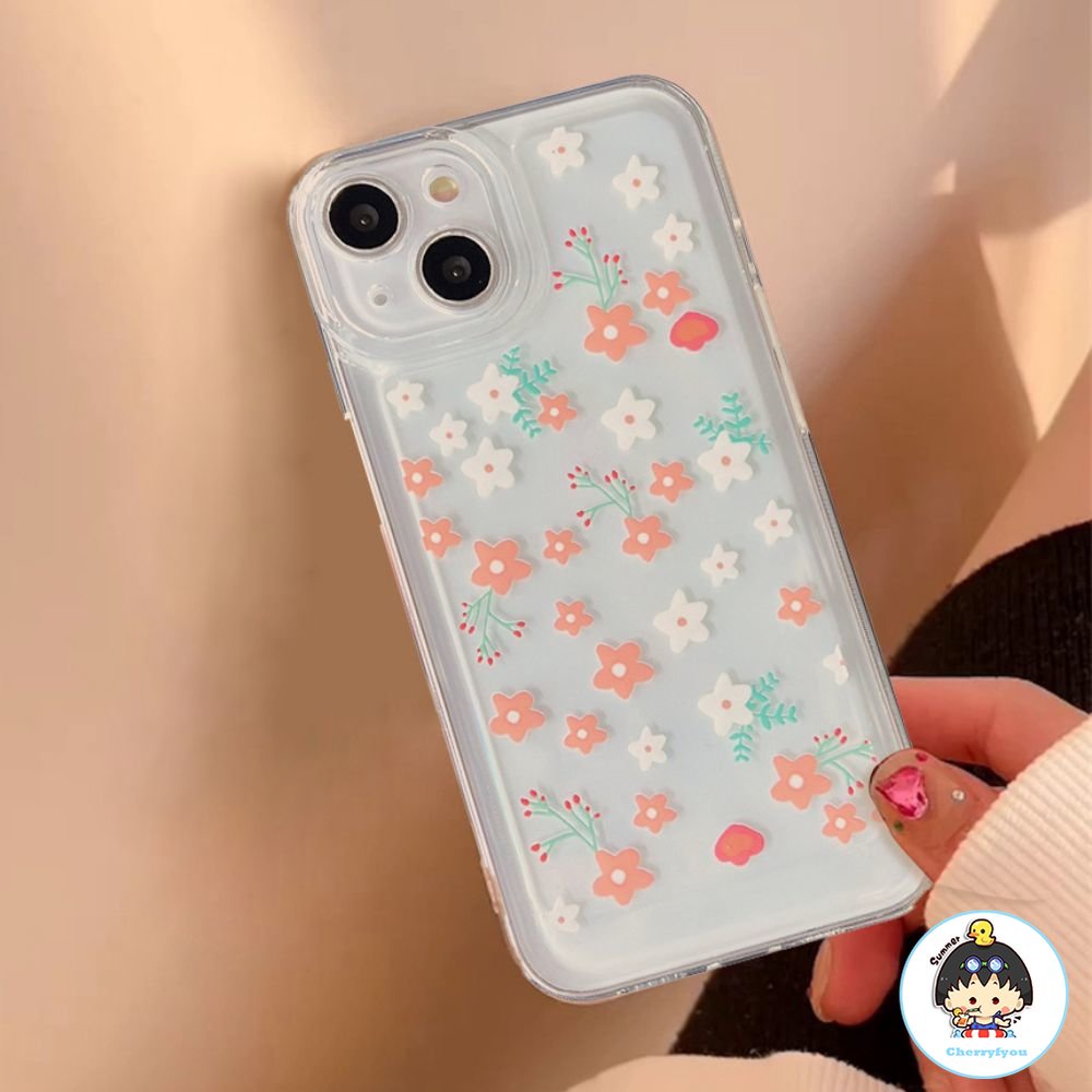 Ốp Điện Thoại TPU Mềm Trong Suốt Họa Tiết Hoa Chống Bụi Cho IPhone 14 13 12 11 Pro Max XS XR 8 7 Plus