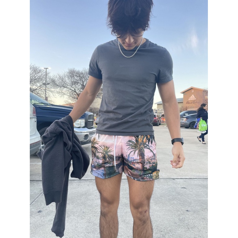 Quần Short Thể Thao Bóng Rổ Phối Lưới Thoáng Khí Nhanh Khô Thời Trang Đường Phố Năng Động