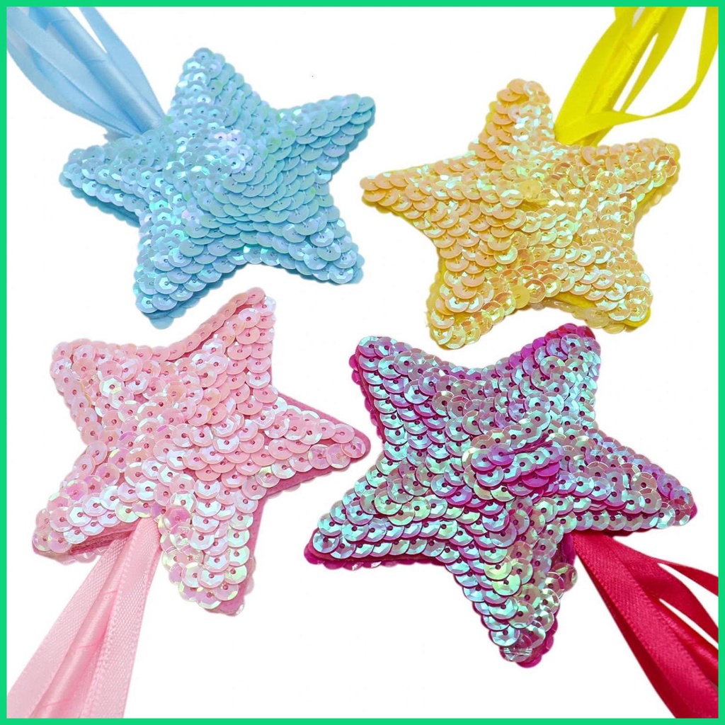 Set 4 Đũa Ngôi Sao / Thiên Thần Đính Kim Sa Lấp Lánh Dùng Hóa Trang Cho Bé Gái