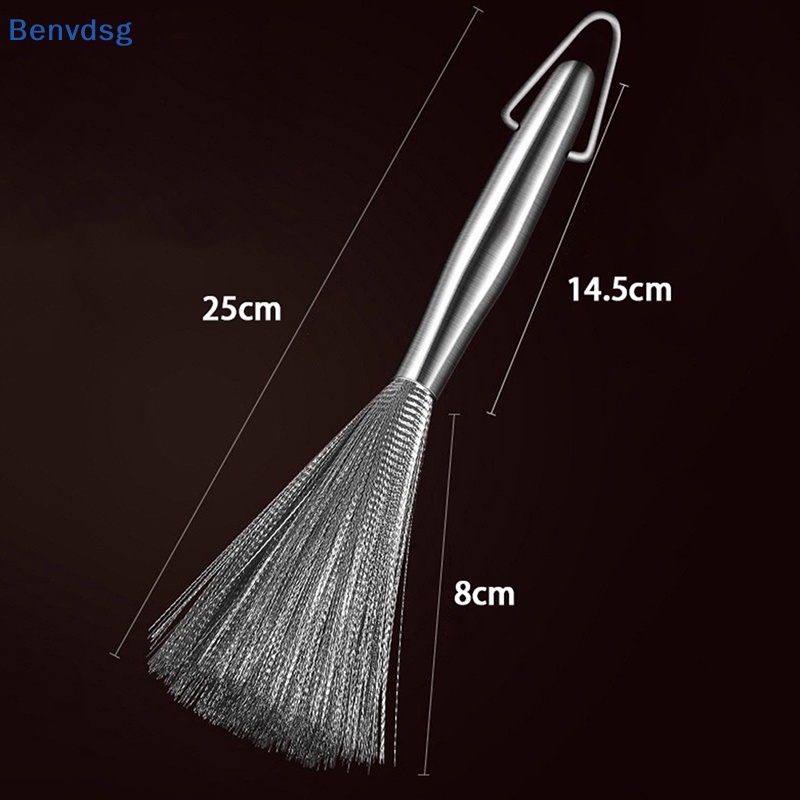 Bàn Chải Chà Nồi Bằng Thép Không Gỉ Tay Cầm Dài Tiện Dụng