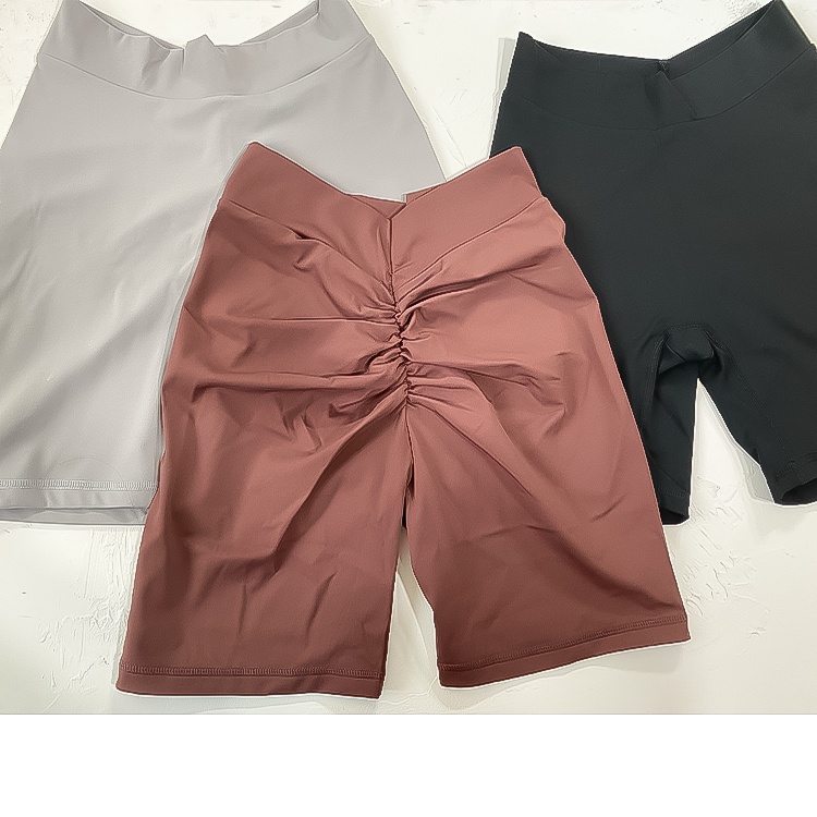 Quần Short Thể Thao Lưng Cao Co Giãn Thoáng Khí Nhanh Khô Không Đường May