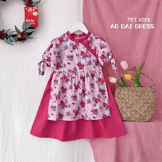 Váy áo dài hồng sen - zunkids