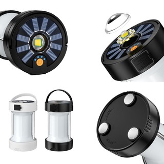 Camping Lanterns Outdoor Solar Emergency Lights Multi-Function Tent Portable Rechargeable Flashlights [Q/10]
