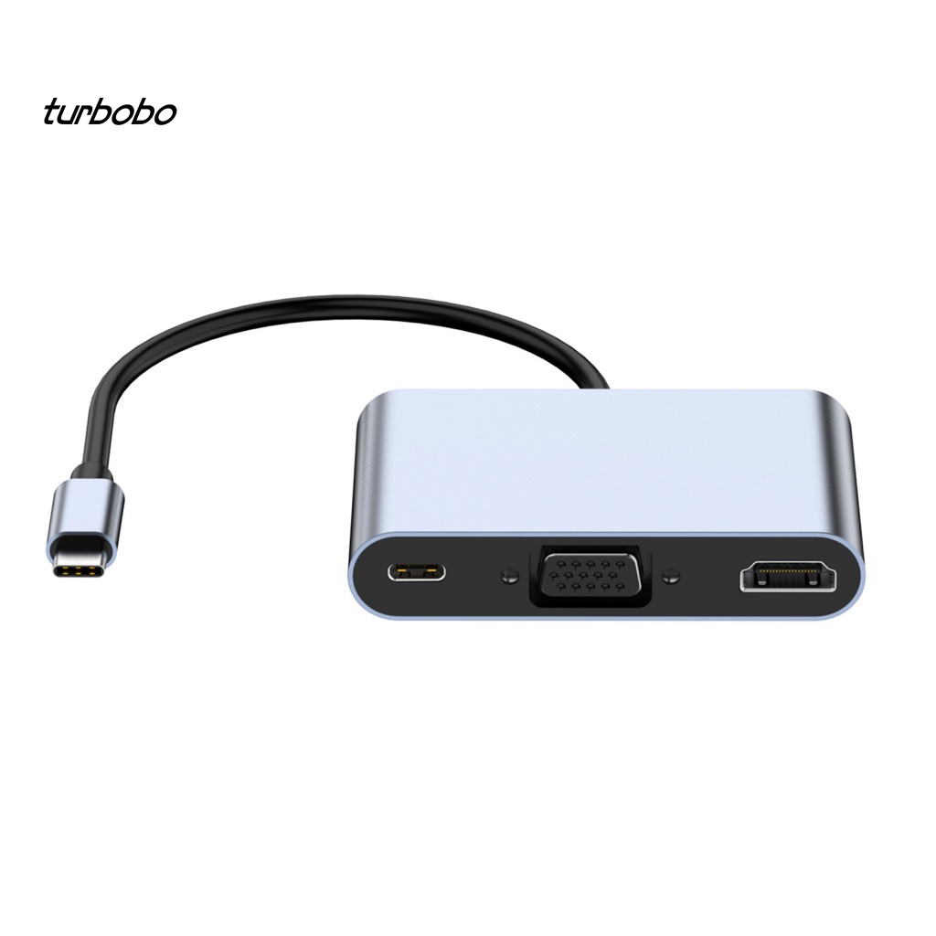 Turbobo Bộ Chia Cổng USB Type-C HDMI 3.5mm USB3.0 4K Bằng Hợp Kim Nhôm Chất Lượng Cao