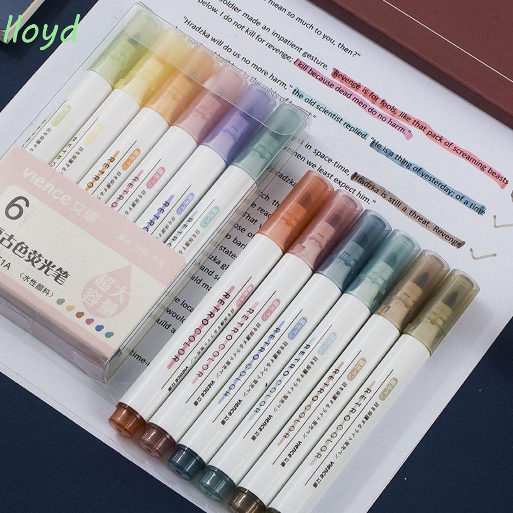 Set 6 Bút Đánh Dấu Màu Sắc Ngọt Ngào Tiện Dụng Cho Học Sinh / Văn Phòng