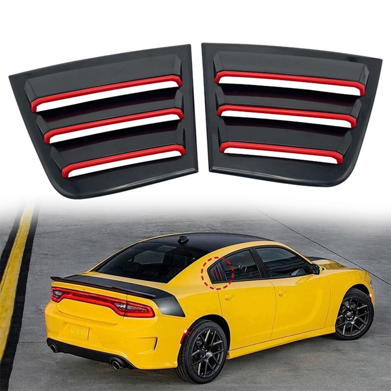 Khung Viền Lỗ Thông Gió Phía Sau Cửa Sổ Xe Hơi Màu Đen Bóng Cho Dodge Warhorse 2011-2021