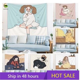 Thảm treo tường trang trí họa tiết hoạt hình dễ thương thích hợp dùng trong phòng ngủ