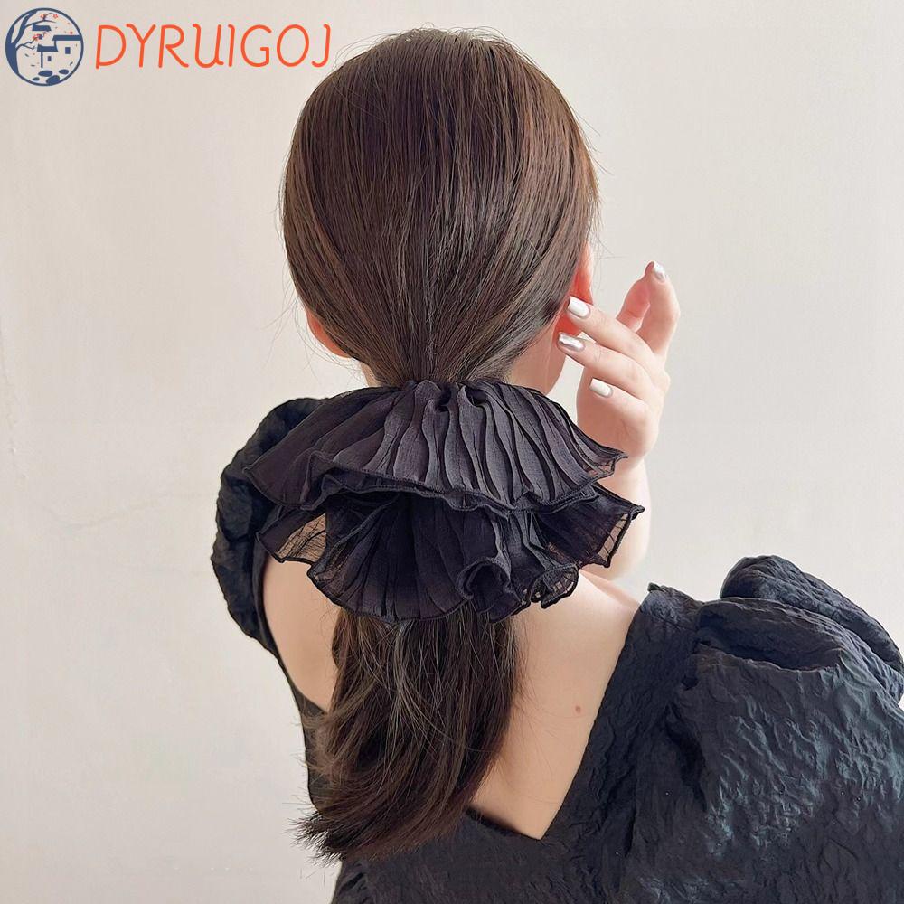 Dây Buộc Tóc Co Giãn Phối Ren Lưới Phong Cách Hàn Quốc Dễ Thương