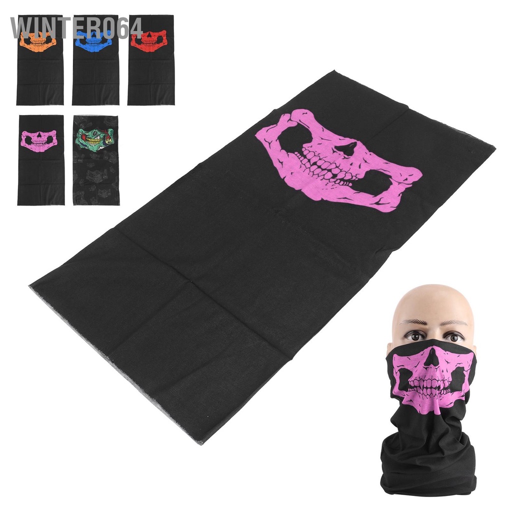 Winter064 2 Chiếc Đầu Lâu Che Cổ Khăn Choàng Liền Mạch Cho Đi Xe Đạp Máy