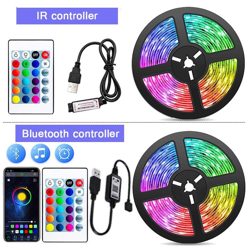 Cuộn Dây Đèn LED RGB 5050 Bluetooth USB SMD 5V RGB Trang Trí Phòng TV