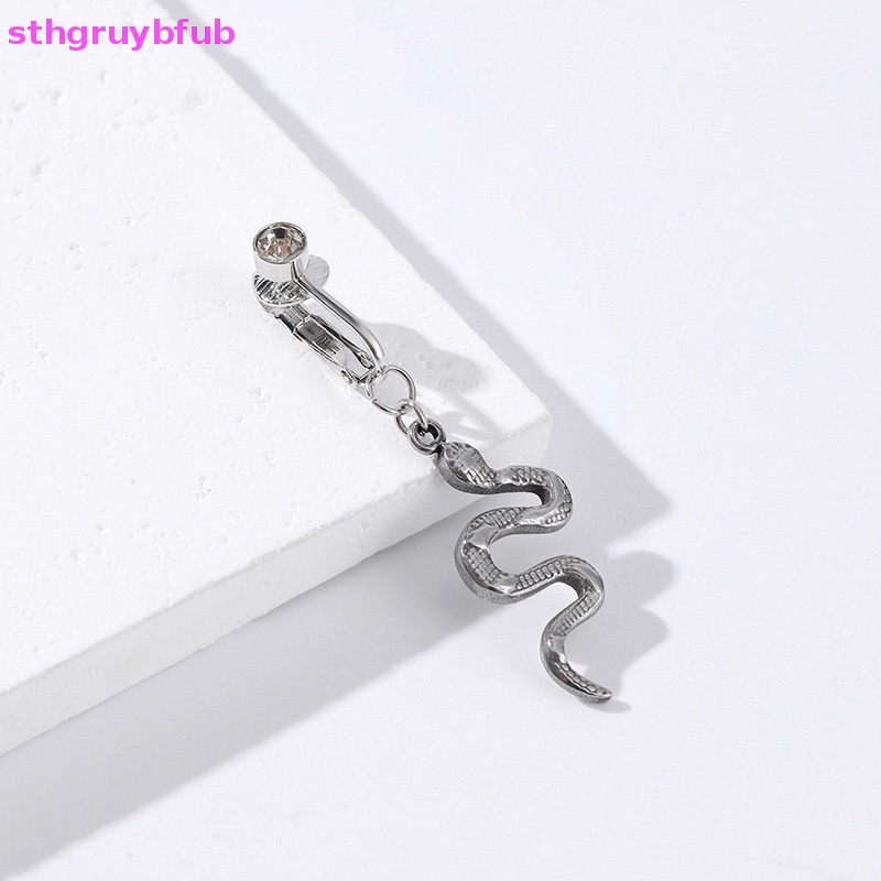 Khuyên Rốn Dạng Kẹp Hình Rắn Đính Pha Lê Nhân Tạo