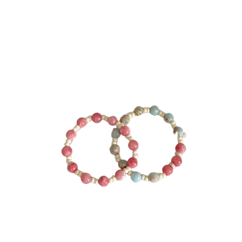 Vòng Tay Chuỗi Hạt Pha Lê Màu Hồng Thời Trang Cho Cặp Đôi