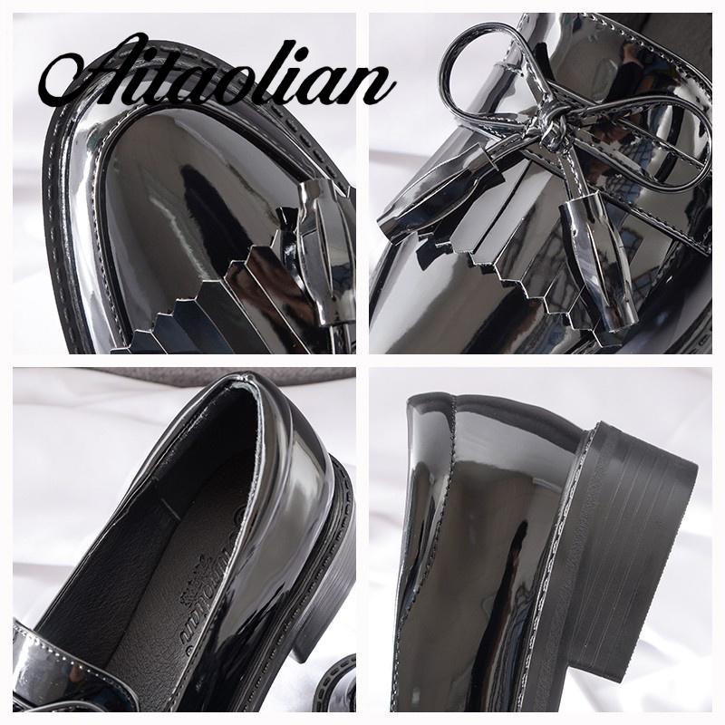 Giày Da Đế Dày Thời Trang Hàn Quốc Dành Cho Nữ