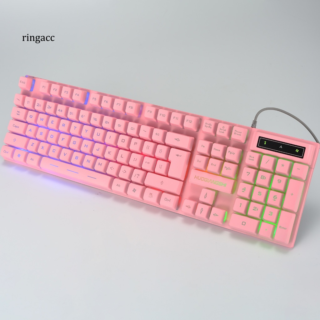 1 Bộ Bàn Phím Có Dây USB Và Đèn Nhiều Màu Chống Trượt Dùng Để Chơi Game