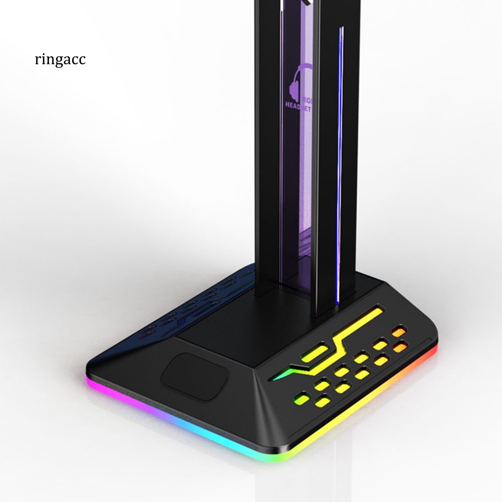 Rga 1 Bộ Giá Đỡ Tai Nghe Chơi Game 2 Trong 1 7 RGB Ánh Sáng Dạ Quang Chống Trượt Với 2 Cổng USB