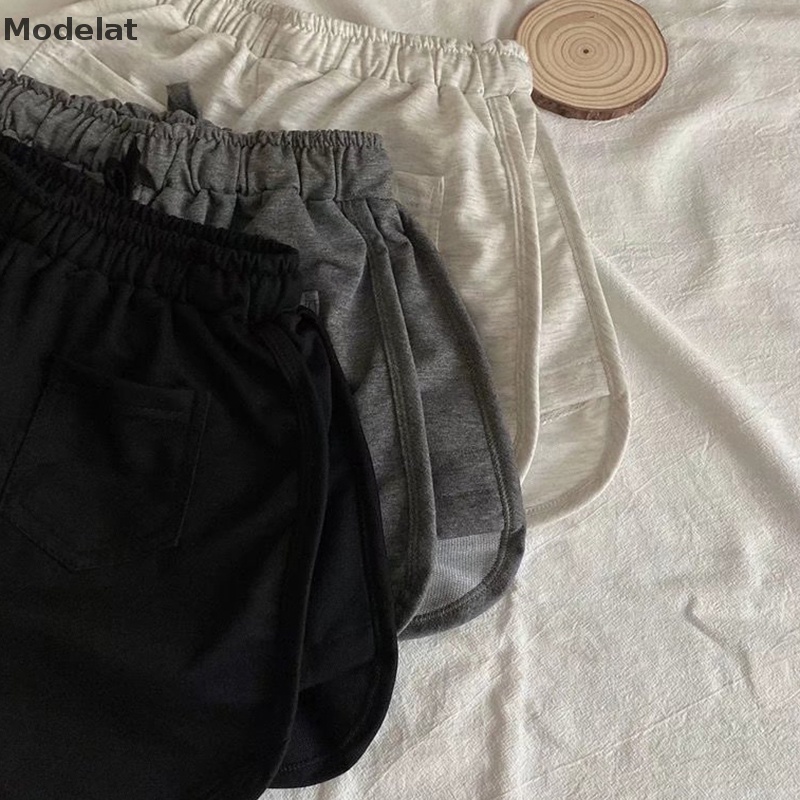 Quần Short Dáng Chữ A Thoáng Khí Màu Trơn Đơn Giản Thời Trang Mùa Hè Cho Nữ