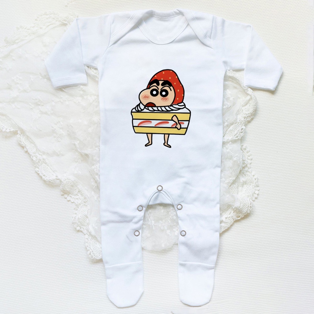 Bộ Áo Liền Quần Ngủ In Hoạt Hình shin chan Dễ Thương Cho Bé Sơ Sinh