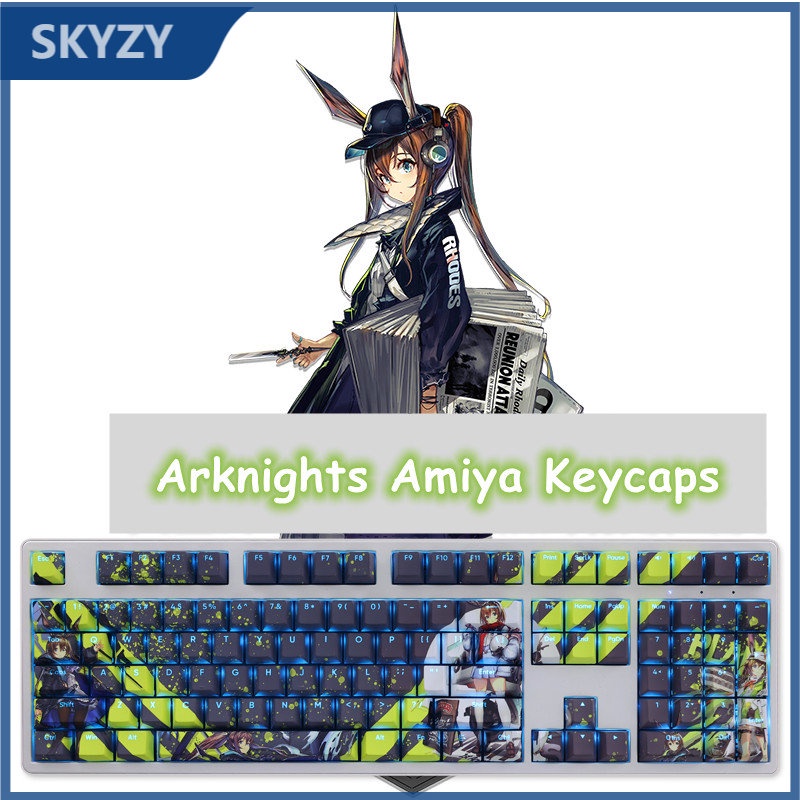 Amiya Keycaps Cherry Profile Arknights Anime PBT Dye Sub Bàn Phím Cơ Keycap