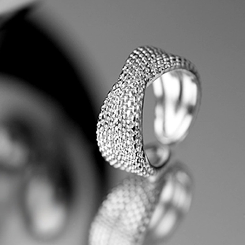 Nhẫn Dây Xích Chéo Thiết Kế Hợp Thời Trang Phong Cách Hàn Quốc Cho niche Tối Giản ins. Nhẫn Hở Đeo Ngón Trỏ Cá Tính Đa Năng Cho Nam Nữ