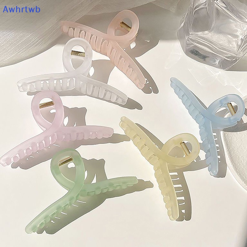 Kẹp Tóc Càng Cua Bằng Nhựa Trong Suốt Màu Trơn Cỡ Lớn Thời Trang Cho Nữ Mới