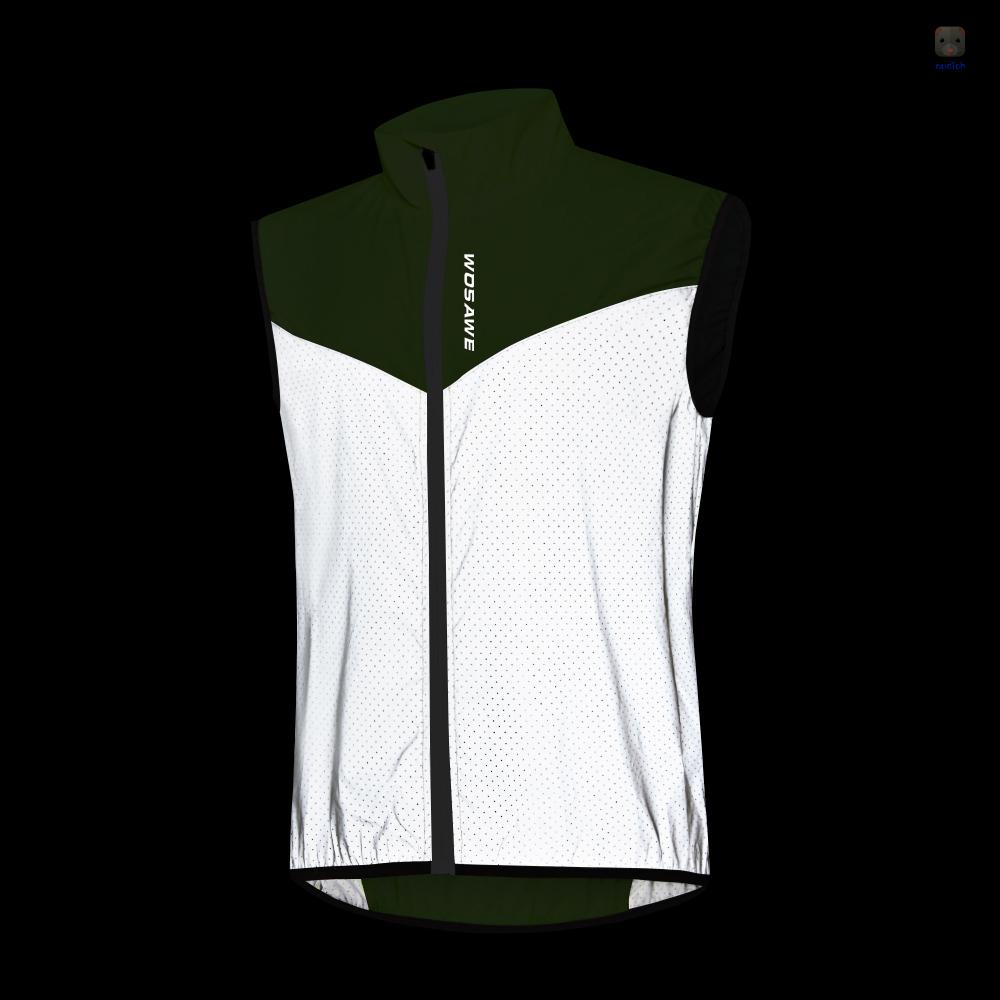 Wosawe Áo Khoác Không Tay Phản Quang Thoáng Khí Chuyên Dụng Chạy Bộ Đạp Xe Ban Đêm