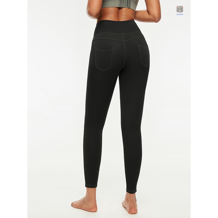 Quần Legging Thể Thao Lưng Cao Có Túi Chất Liệu Khô Thoáng Nhanh Chóng