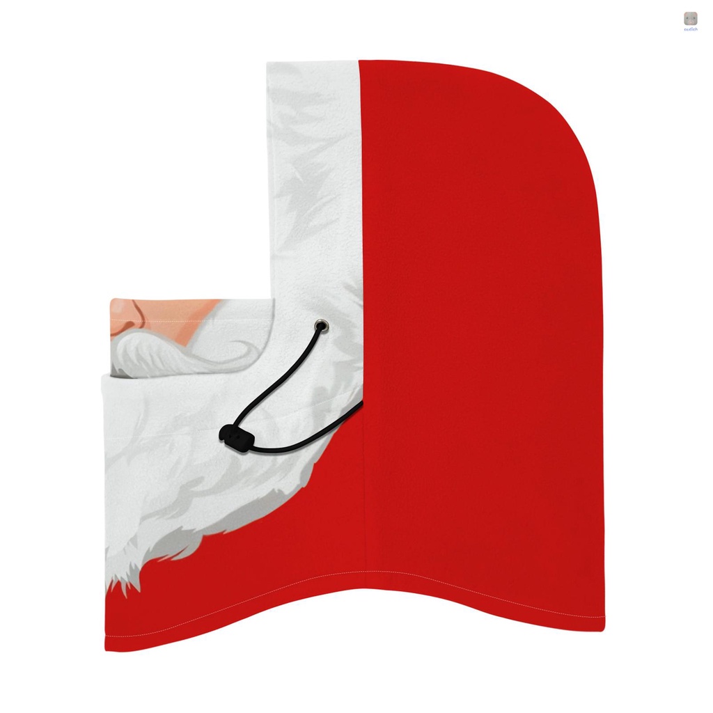 Khẩu Trang Giữ Ấm In Họa Tiết Giáng Sinh Bằng Lông Cừu Có Thể Điều Chỉnh Cho Người Lớn Và Trẻ Em