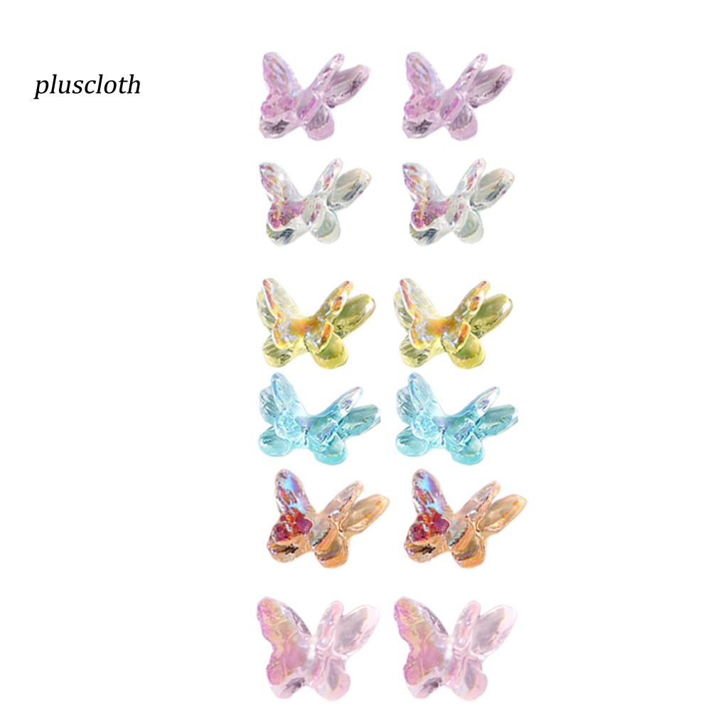 1 Túi Phụ Kiện Trang Trí Móng Tay Hình Bướm 3D Nhiều Màu Sắc