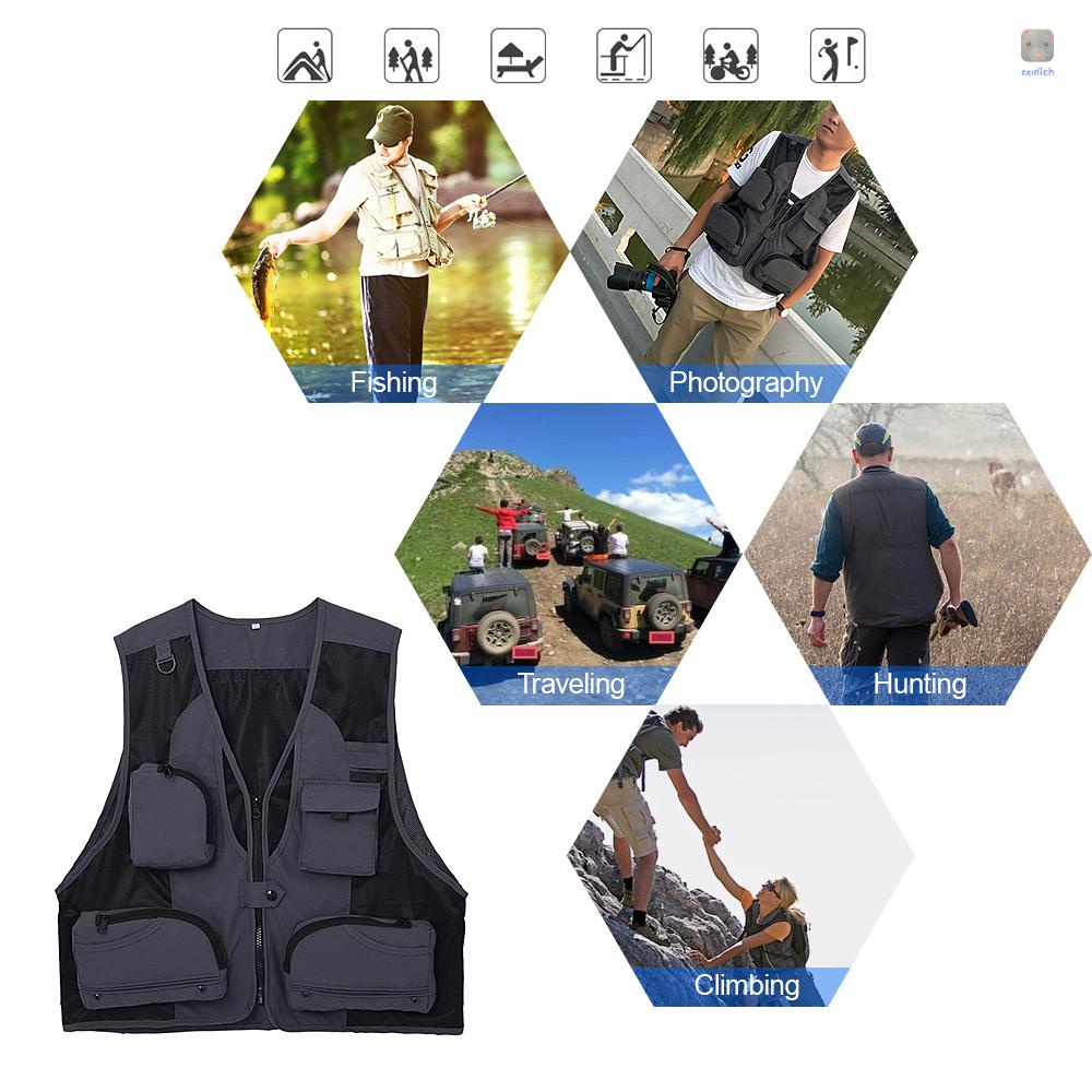 Áo Khoác Câu Cá Không Tay Nhiều Túi Tiện Dụng Dành Cho Nam