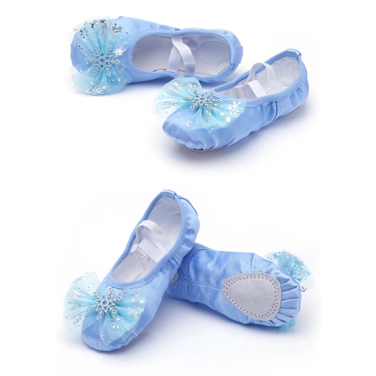 Giày Múa Ba Lê Da Lộn Đính Nơ Xinh Xắn Cho Bé Cỡ 23-39