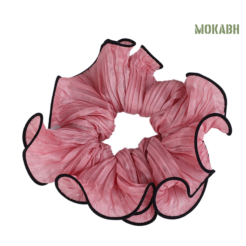 Dây Cột Tóc Co Giãn Xếp Ly Màu Sắc Tương Phản Ngọt Ngào Thời Trang Cho Nữ