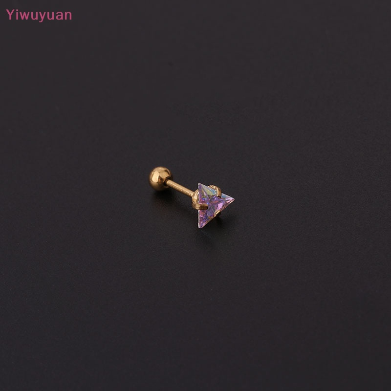 1 Khuyên Tai Xoắn Ốc Đính Đá Zircon Nhiều Màu Mới
