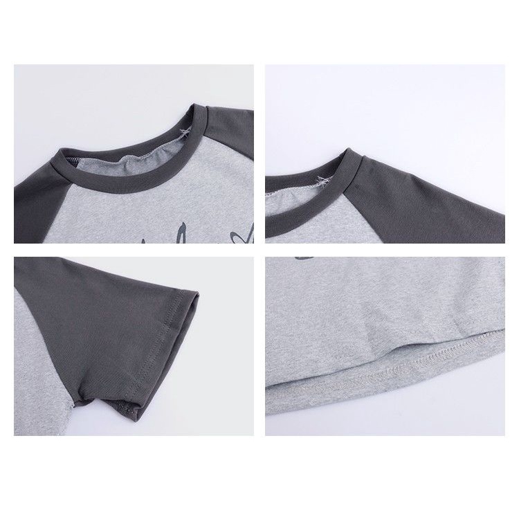 Áo Thun Ngắn Tay Màu Sắc Tương Phản Thời Trang Mùa Hè Cho Nữ