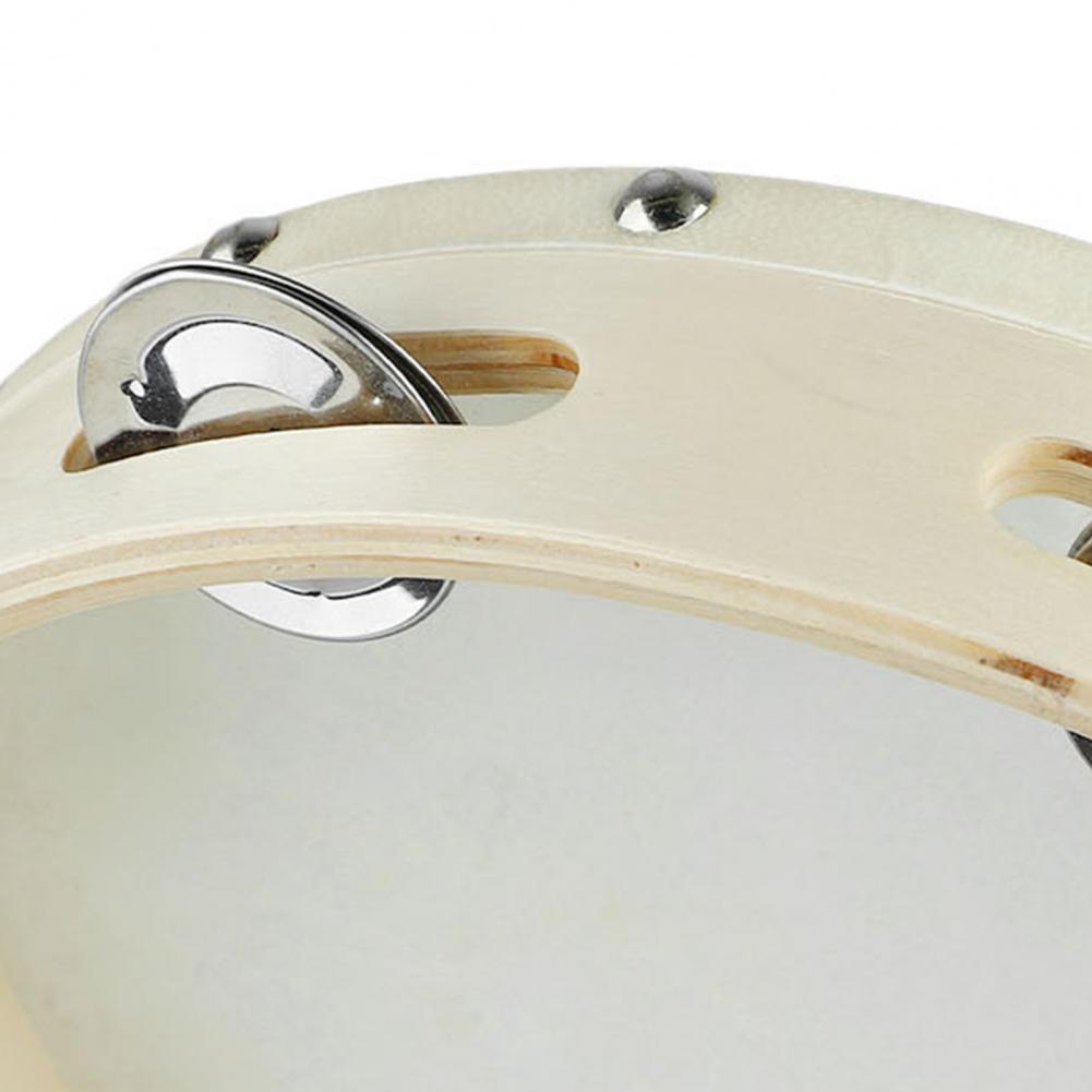Tambourine Trẻ Em Người Lớn Vỗ Tay Trống Nhạc Giáo Dục Sớm Đồ Chơi Màu Gỗ Viền Trắng 10in AKOASM