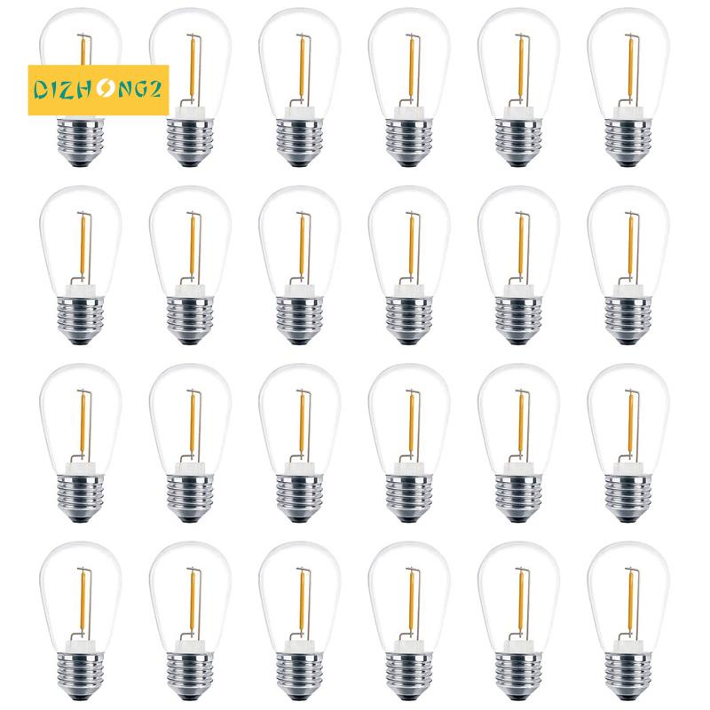 Set 24 Bóng Đèn LED S14 3V Ánh Sáng Trắng Ấm Chống Vỡ Dùng Ngoài Trời Tiện Dụng