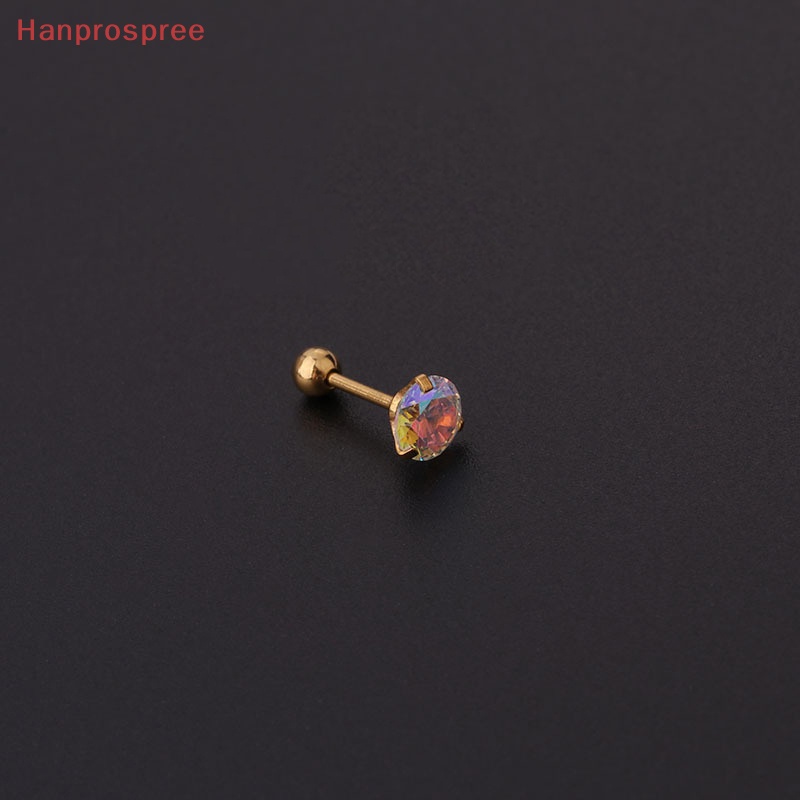1 Khuyên Tai Xoắn Ốc Đính Đá Zircon Nhiều Màu Cho Nữ