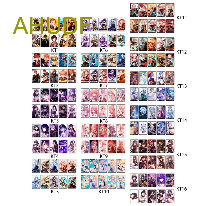 Set 10 Miếng Dán Thẻ Tín Dụng Ngân Hàng Chống Nước In Hình Anime Genshin Va Chạm ATM
