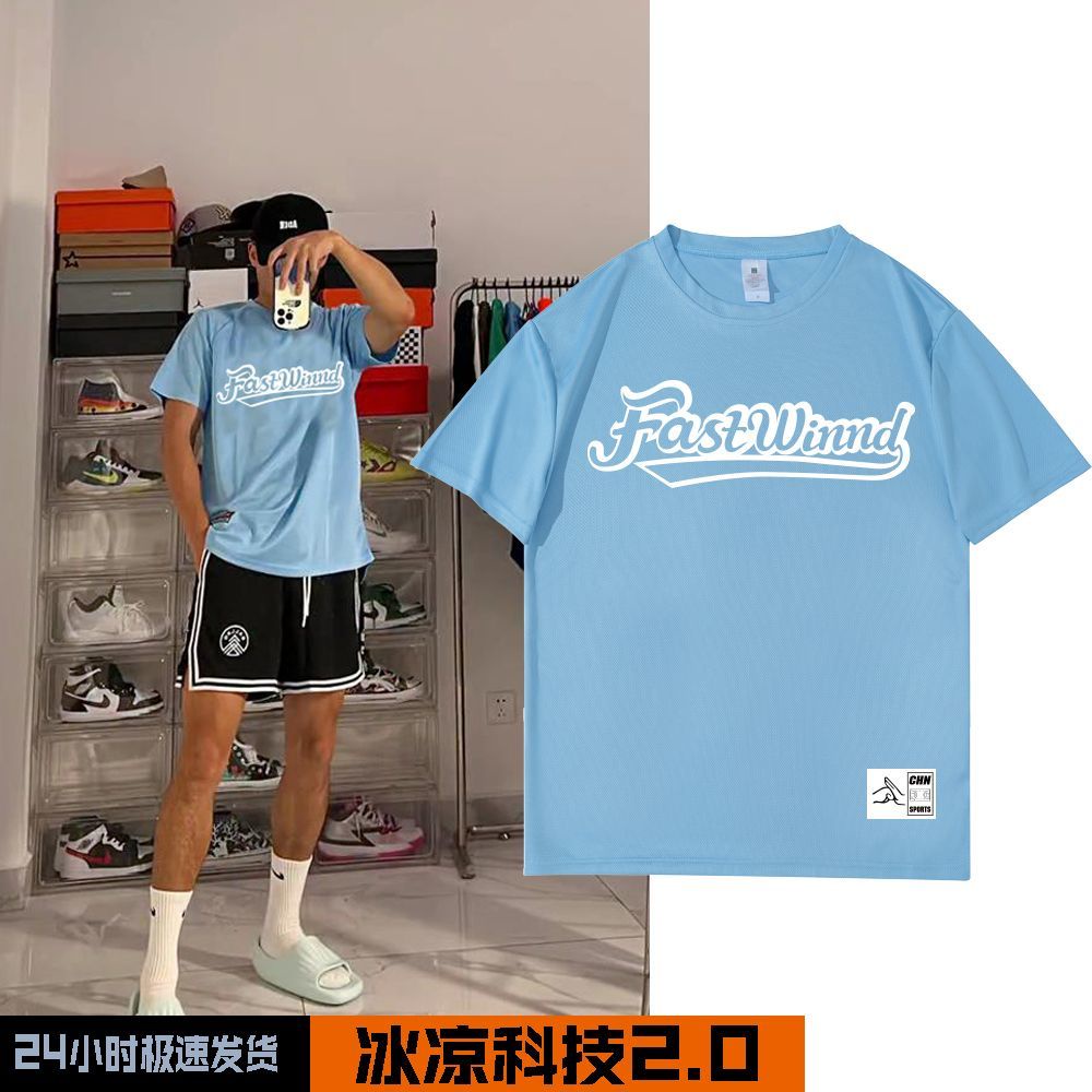 Áo Thun Thể Thao Tay Lỡ Dáng Rộng Thoáng Khí Nhanh Khô Phong Cách Mỹ 2023 Cho Nam