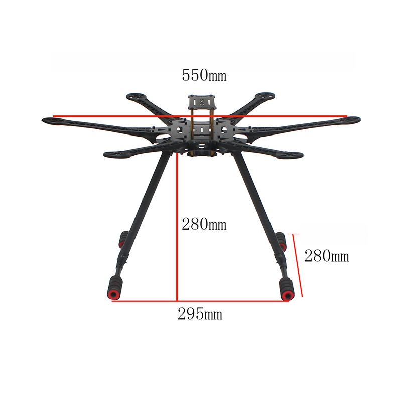 Bộ 550 Khung Hexa Tương Thích Với Cánh Quạt 9-10inch Tự Làm Cho RC Multicopter Heli